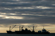 cargo boats at sunset cargo boats at sunset