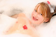 happy girl in bath