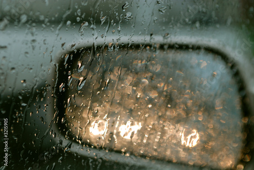 Photo: droplets and reflections on sideview mirror droplets and reflections on sideview mirror