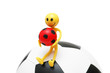 ����: smilie sitting on the football isolated on white � Elnur #3231191
