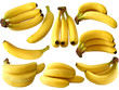 collection of isolated banana on white background collection of isolated banana on white background