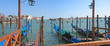 group of gondolas, venice, italia, panorama