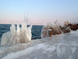les bords du lac léman en hiver