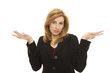 businesswoman gestures confusion