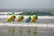 four surfers