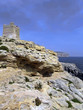rocky coastline and tower
