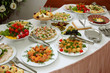 some appetizing food at banquet table some appetizing food at banquet table