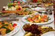 some appetizing food at banquet table some appetizing food at banquet table