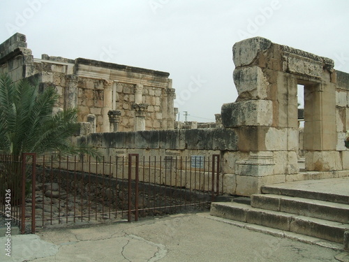ruins of the great synagogue of capernaum