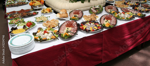 Photo: hotel table full of tasty food hotel table full of tasty food