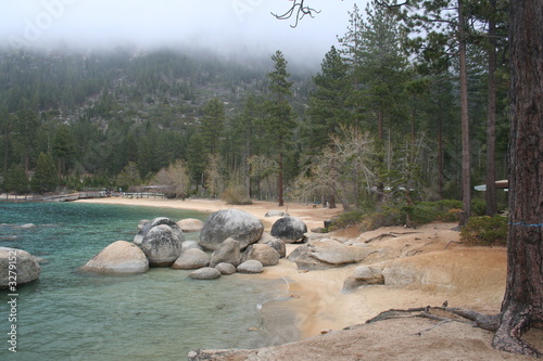 lake tahoe in the mist