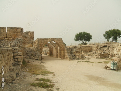 Archways entrance to a historical place in Caesarea. Shape Archways entrance to a historical place in Caesarea. Shape