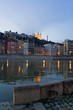 colline de fourvière a lyon de nuit saone reflets