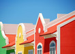 brightly colored building front brightly colored building front