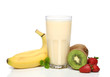 banana milkshake with fruit composition banana milkshake with fruit composition