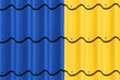 dach blau gelb