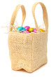 easter eggs in basket.