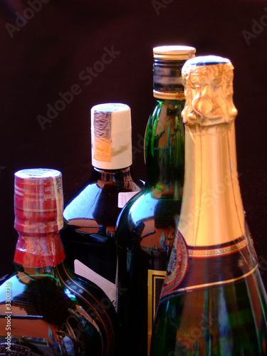 wine, whiskey, and champagne bottles wine, whiskey, and champagne bottles