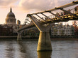 st. paul's cathedral and millenium bridge at dusk