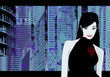 chinese woman on a city background