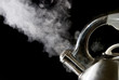 tea kettle with boiling water