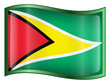 guyana flag icon. (with clipping path)