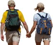 couple de randonneurs se tenant la main
