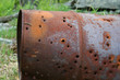 rusty 50 gallon drum