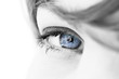 oeil regard bleu de femme bonheur joie sérénité