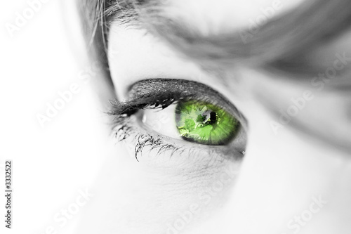 Photo: oeil regard de femme vert écologie environnement oeil regard de femme vert écologie environnement