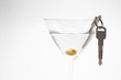 car keys in martini