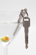 car keys in martini