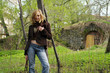 beautiful girl walking