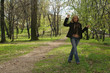 beautiful girl walking