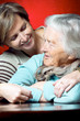daughter hugging her mother