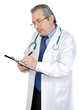 seniors doctor writing