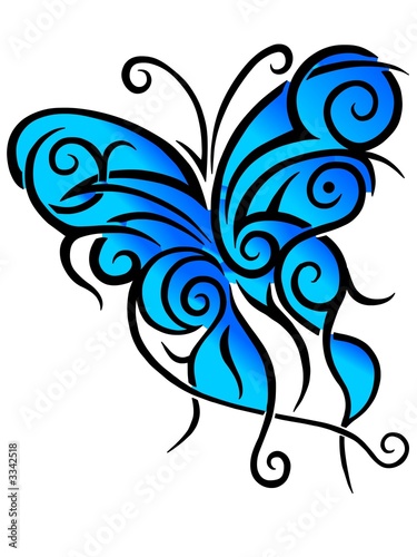 picture of butterfly tattoo. blue utterfly tattoo