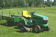 mower on golf course
