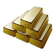 bars of gold on a white background