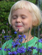 girl with flowers.