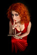  lady with finger on lips