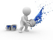 3d Blue Painter