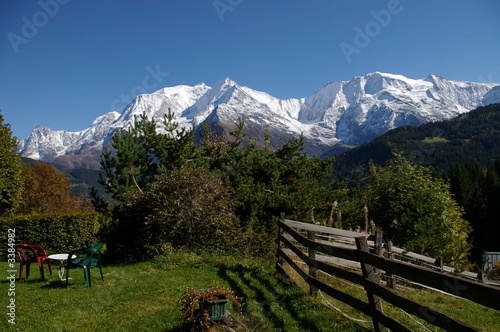 jardin face au mont blanc