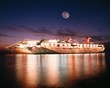 ships at cruise terminal in the night