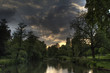 sunset on the lake