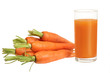 fresh carrot juice isolated