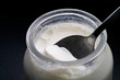 firm yogurt closeup firm yogurt closeup