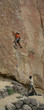 climber on unprotected face route