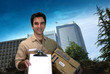 handsome delivery man handsome delivery man