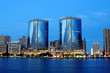 Twin towers, dubai creek, united arab emirates